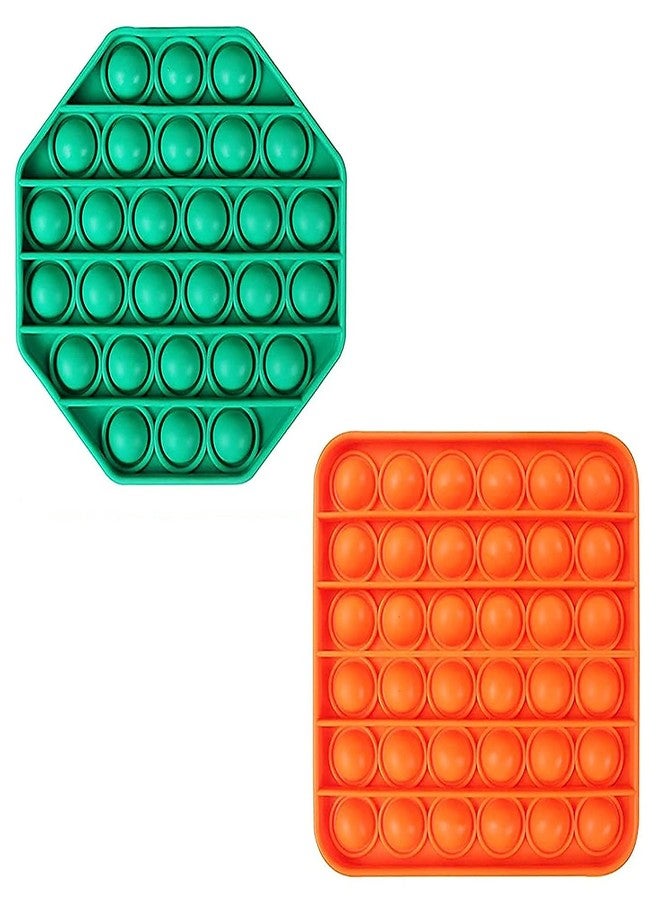 IndusBay® Pack of 2,Pop It Fidget Toys, Push Pop Bubble Fidget Sensory Toy, Autism Special Needs Silicone Stress Relief Toy, Great Fidget Toy Sensory Toys for Girls Boys Kids Adults - Image 3